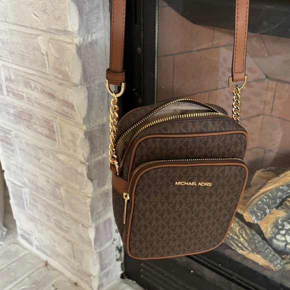 Michael Kors Handbags - Michael Kors Brown Belt Bag with Gold Accents